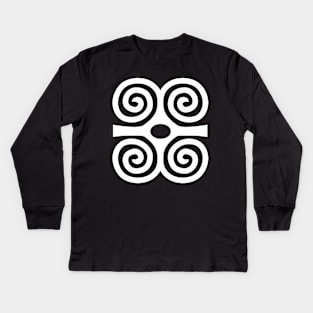 Dwennimmen Adinkra sankofa symbol in white Kids Long Sleeve T-Shirt